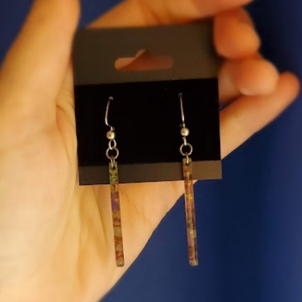 Beautiful Fall-Themed Acetate Earrings. Stainless Steel Hooks.
